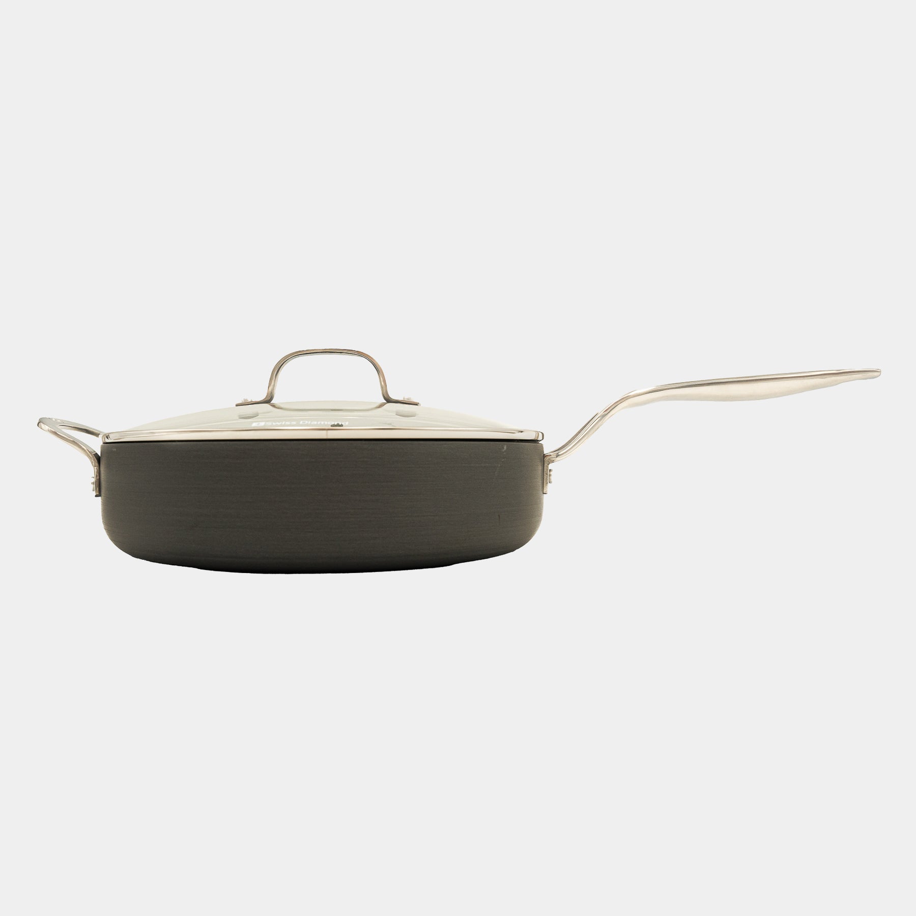 Hard Anodised 4 qt Saute Pan with Glass Lid