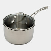 Premium Steel DLX 2.6 qt Saucepan with Glass Lid - Induction