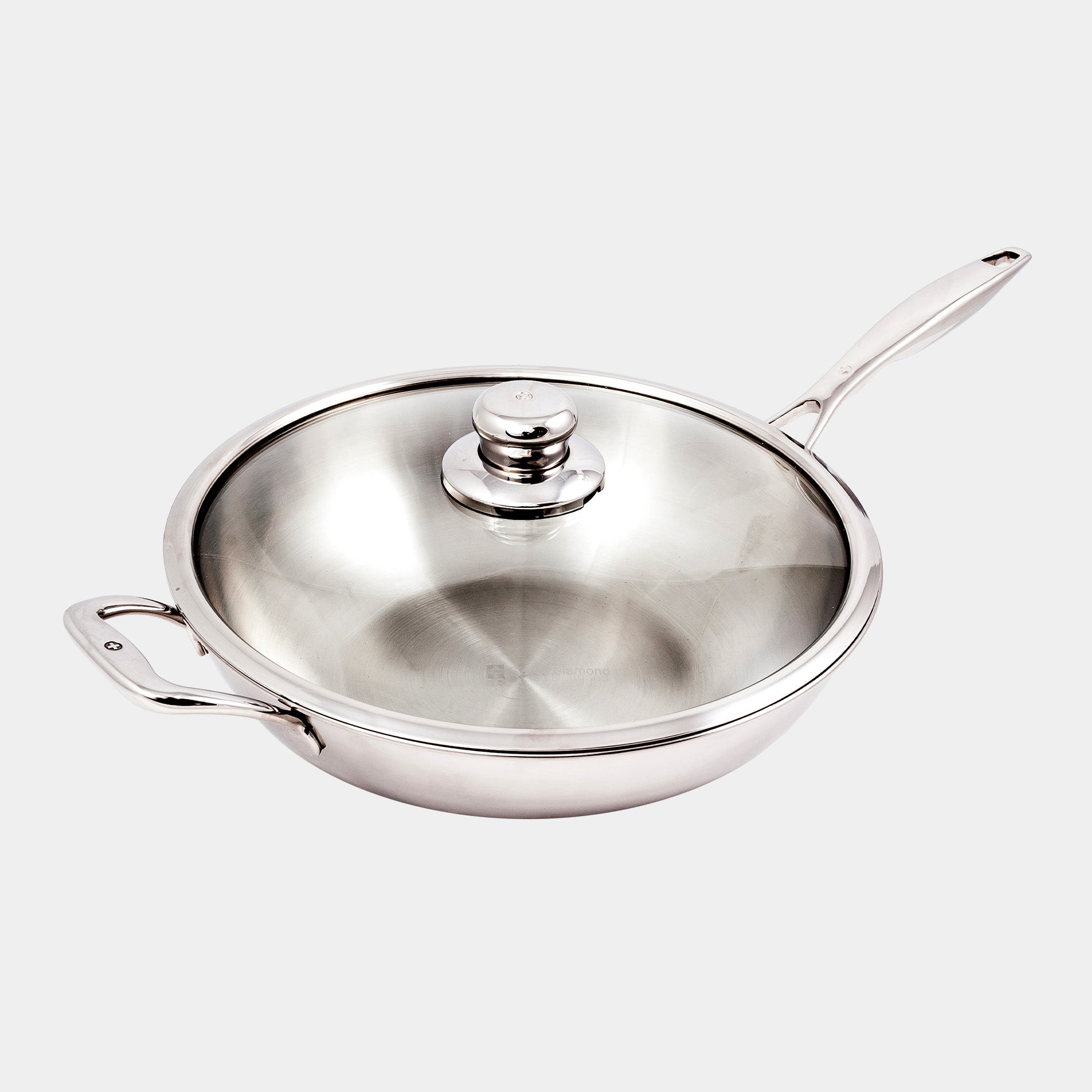 Premium Clad 12.5" Wok with Glass Lid - Induction