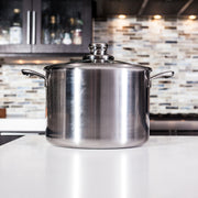 Premium Clad 7.9 qt Stock Pot with Glass Lid - Induction - Swiss Diamond