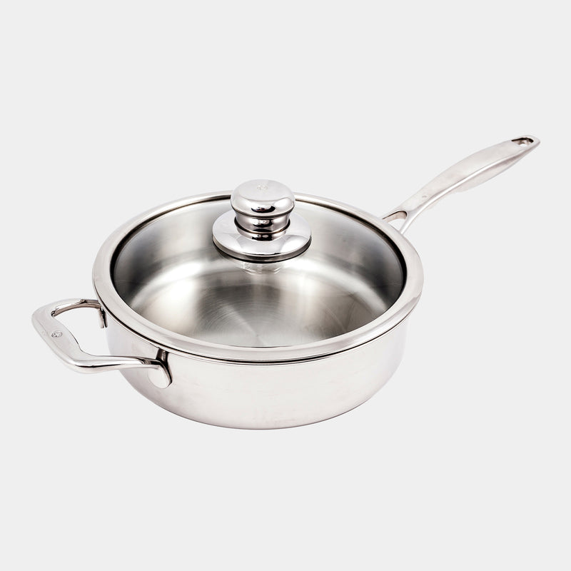 Premium Clad 4.2 qt Saute Pan with Glass Lid - Induction