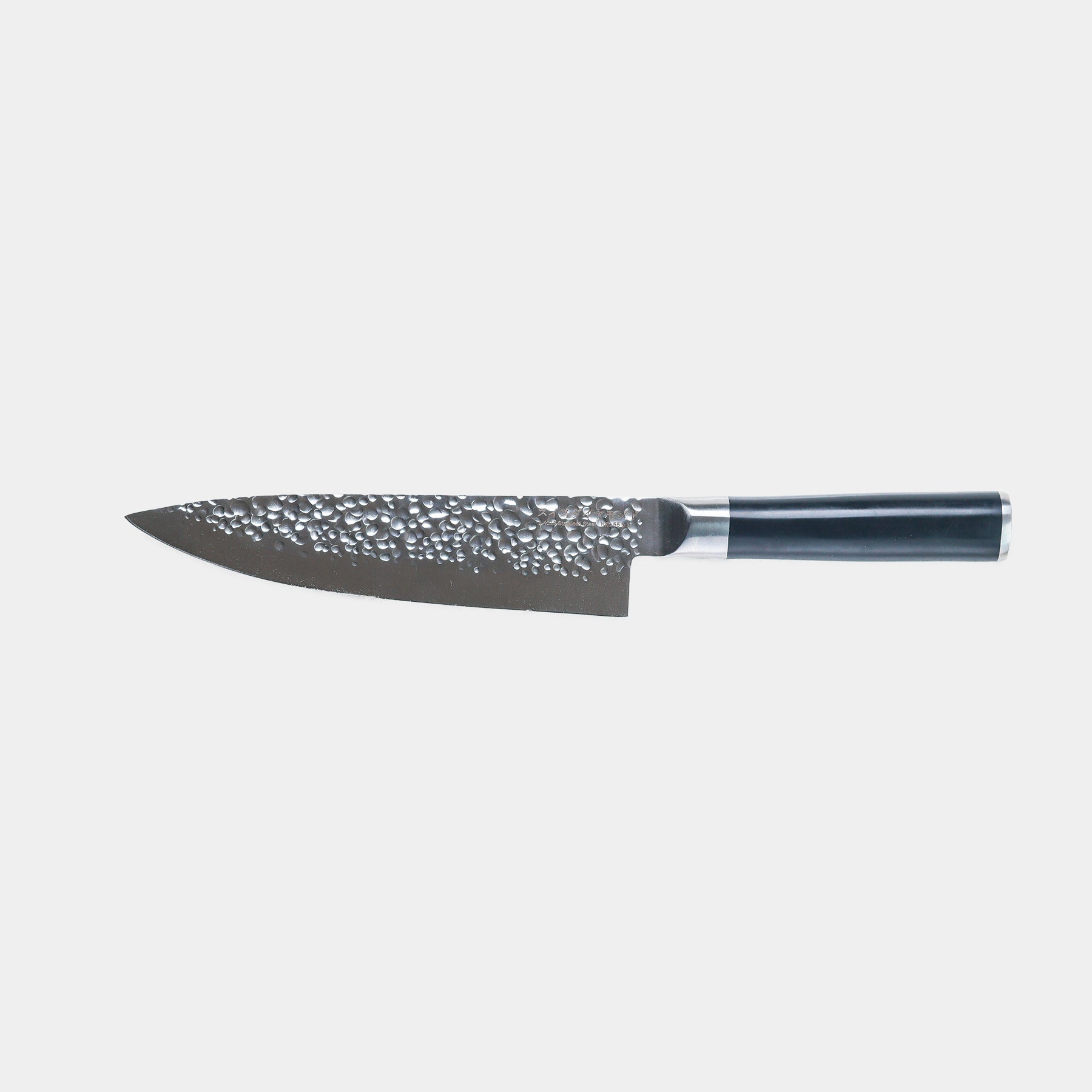 8" Hammered Chef Knife Side View