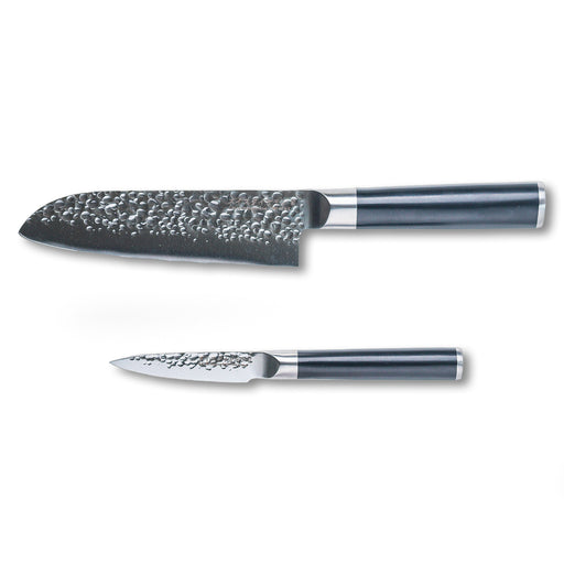 Hammered Santoku Paring Set - Swiss Diamond