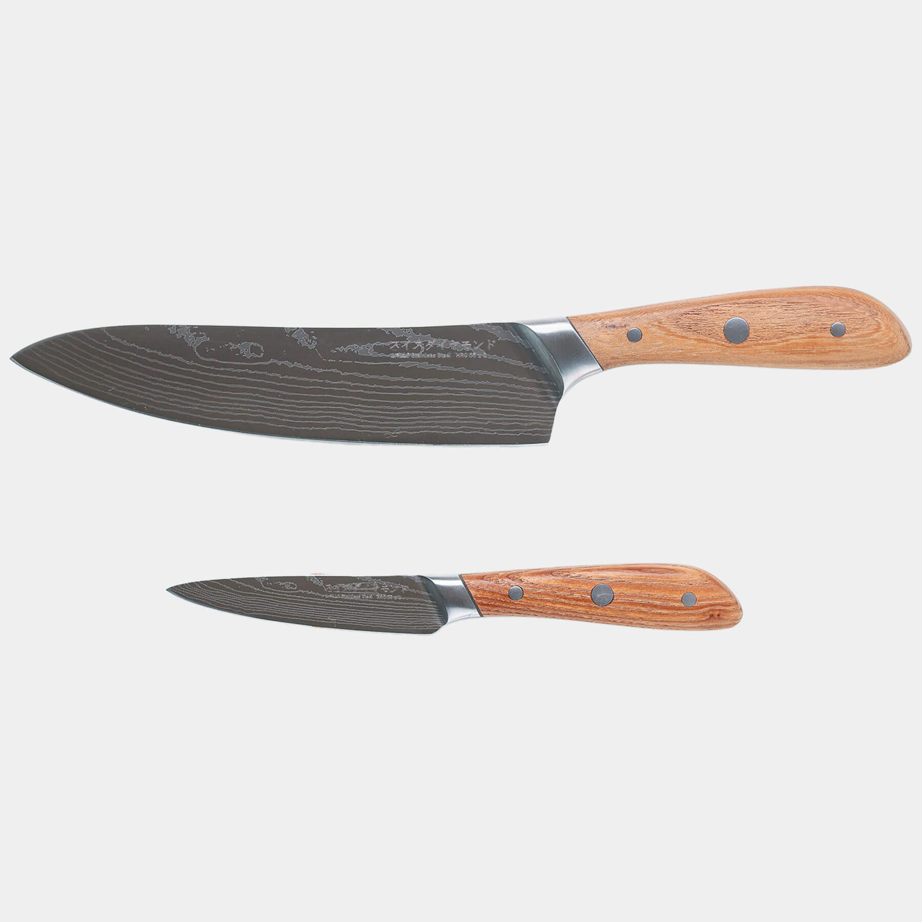 Damascus Chef Paring Set top view