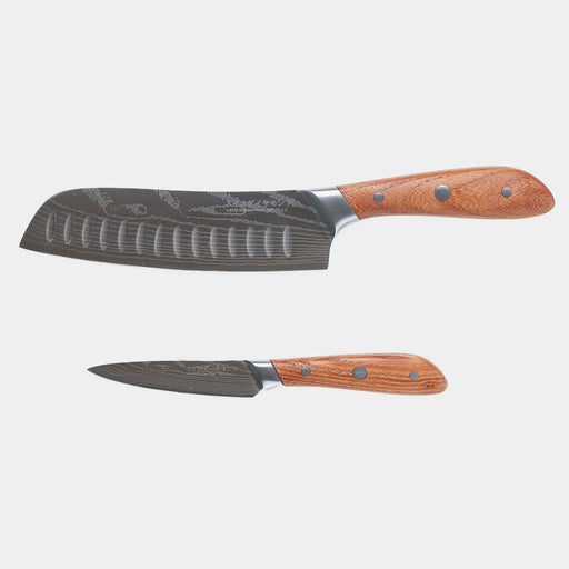 Damascus Santoku Paring Set top view