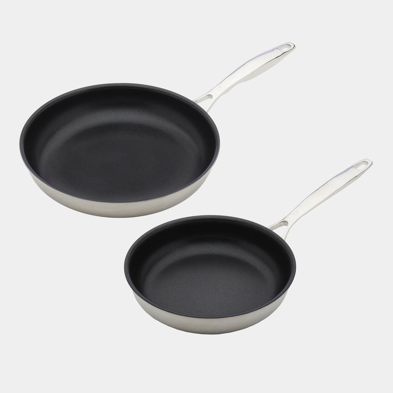 Nonstick Clad 2-Piece Fry Pan Set - Induction - Swiss Diamond