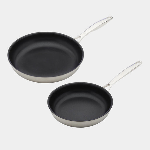 Nonstick Clad 2-Piece Fry Pan Set - Induction - Swiss Diamond
