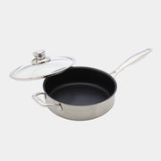 Nonstick Clad 3.1 qt Sauté Pan with Glass Lid - Induction
