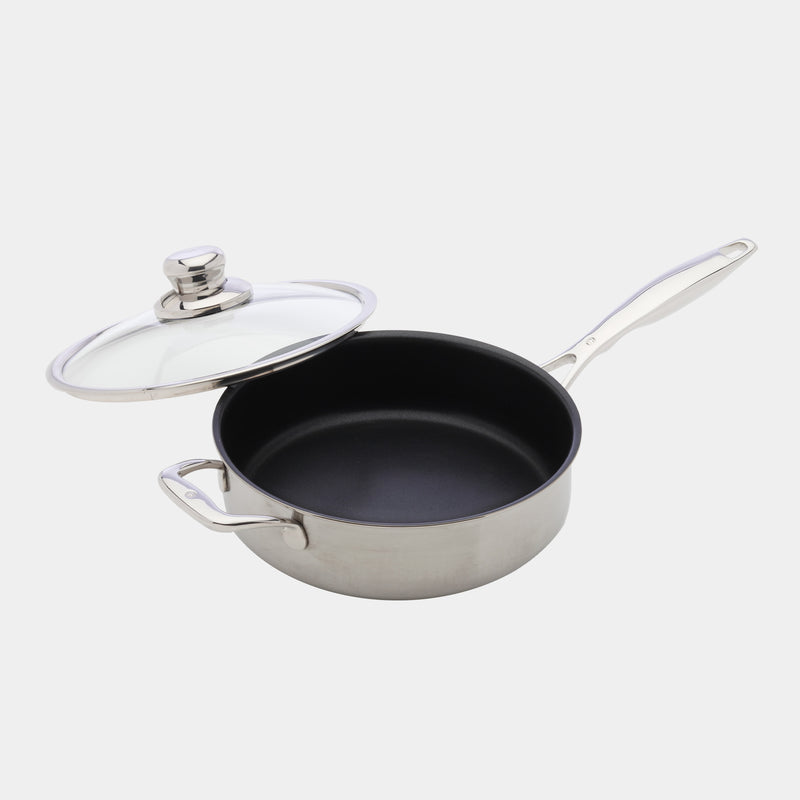 Nonstick Clad 3.1 qt Sauté Pan with Glass Lid - Induction