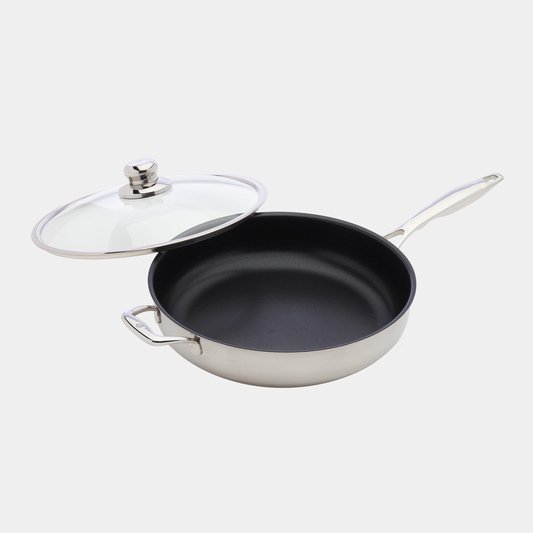 Nonstick Clad 5.3 qt Sauté Pan with Glass Lid - Induction