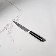 5" Hammered Utility Knife on kitchen marble white countertop