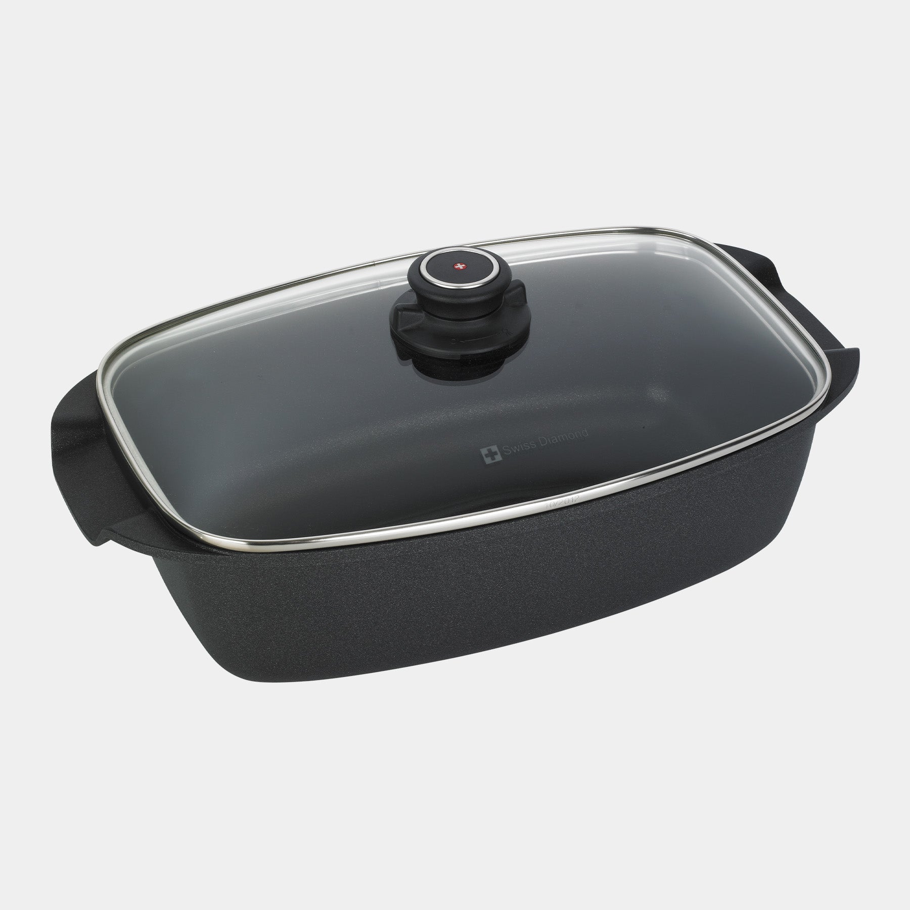 XD Nonstick 5.3 qt Roaster with Glass Lid - top view