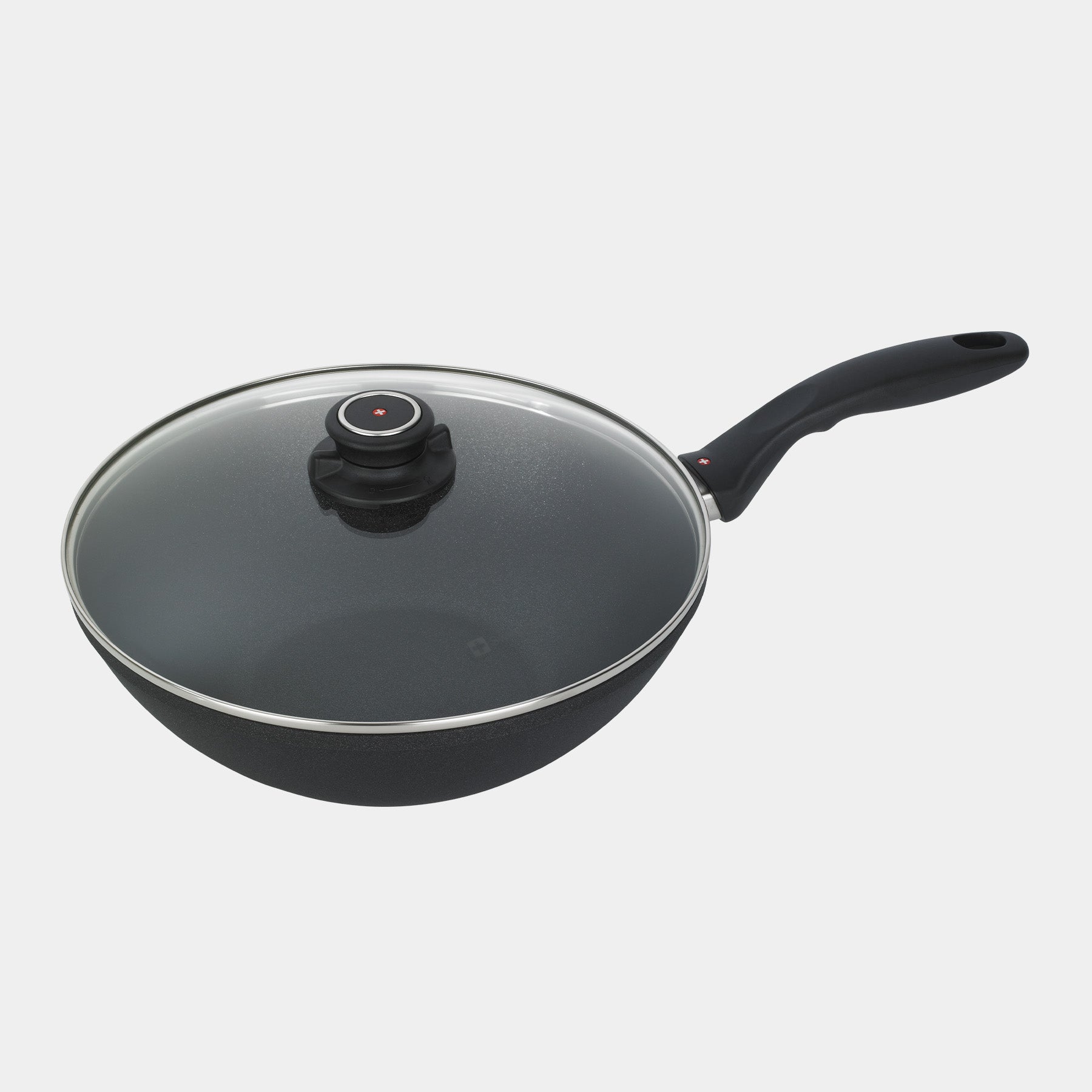 XD Nonstick 11" Wok with Glass Lid - Induction Top View