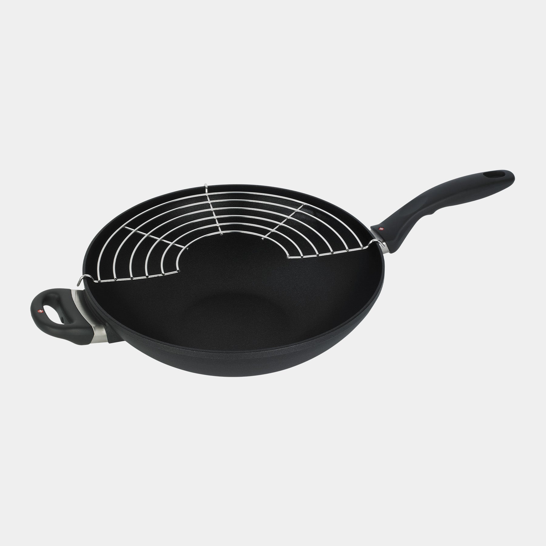 XD Nonstick 12.5" Wok with Glass Lid & Rack