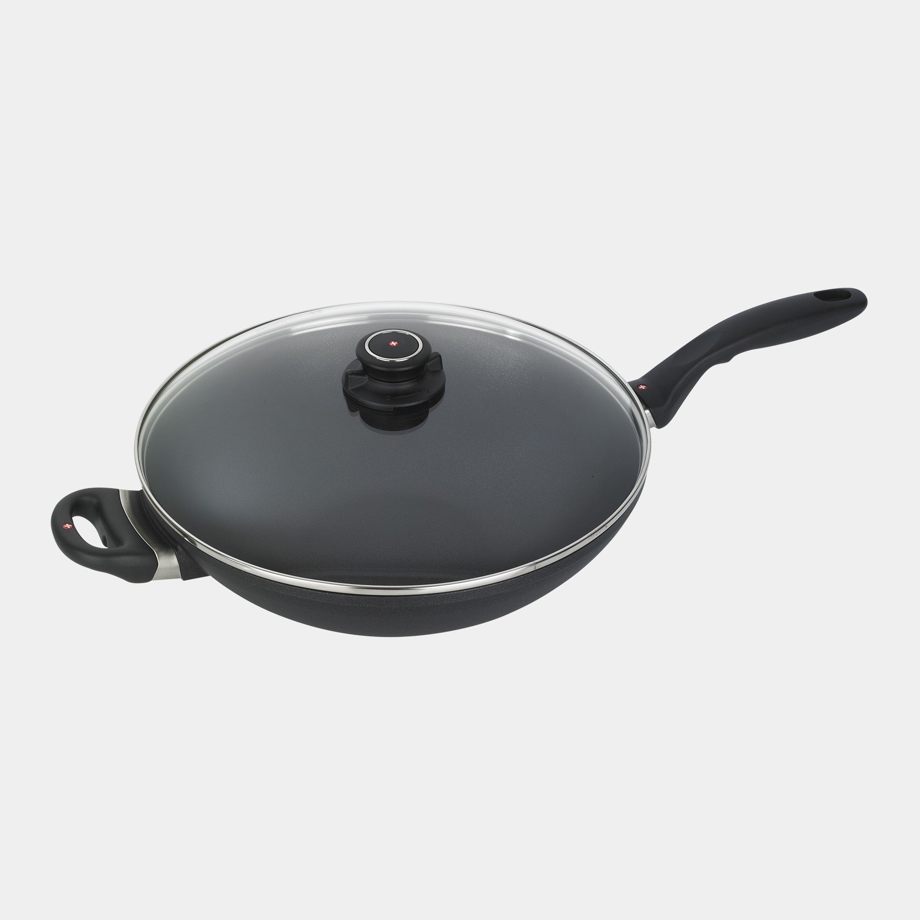 XD Nonstick 12.5" Wok with Glass Lid & Rack - Induction