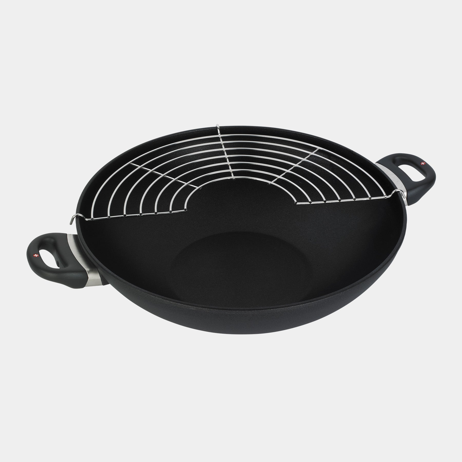 XD Nonstick 14" Wok with Glass Lid & Rack - Induction