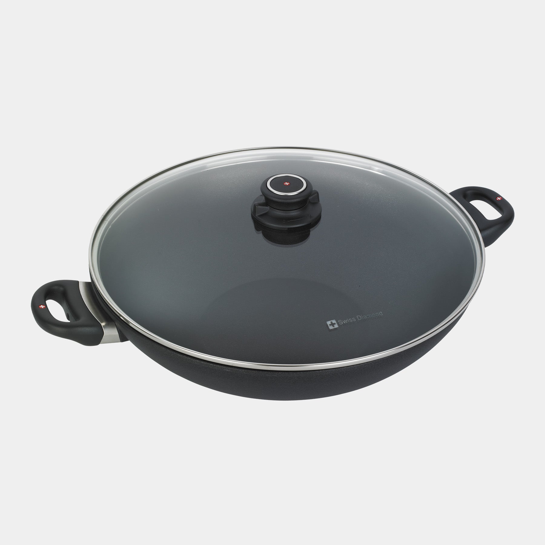 XD Nonstick 14" Wok with Glass Lid & Rack - Induction