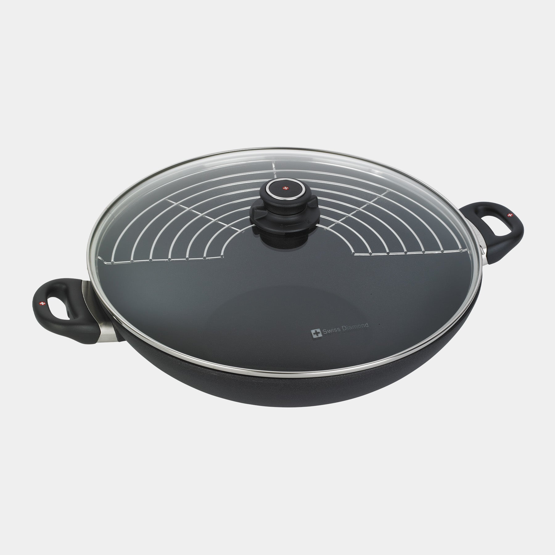 XD Nonstick 14" Wok with Glass Lid & Rack