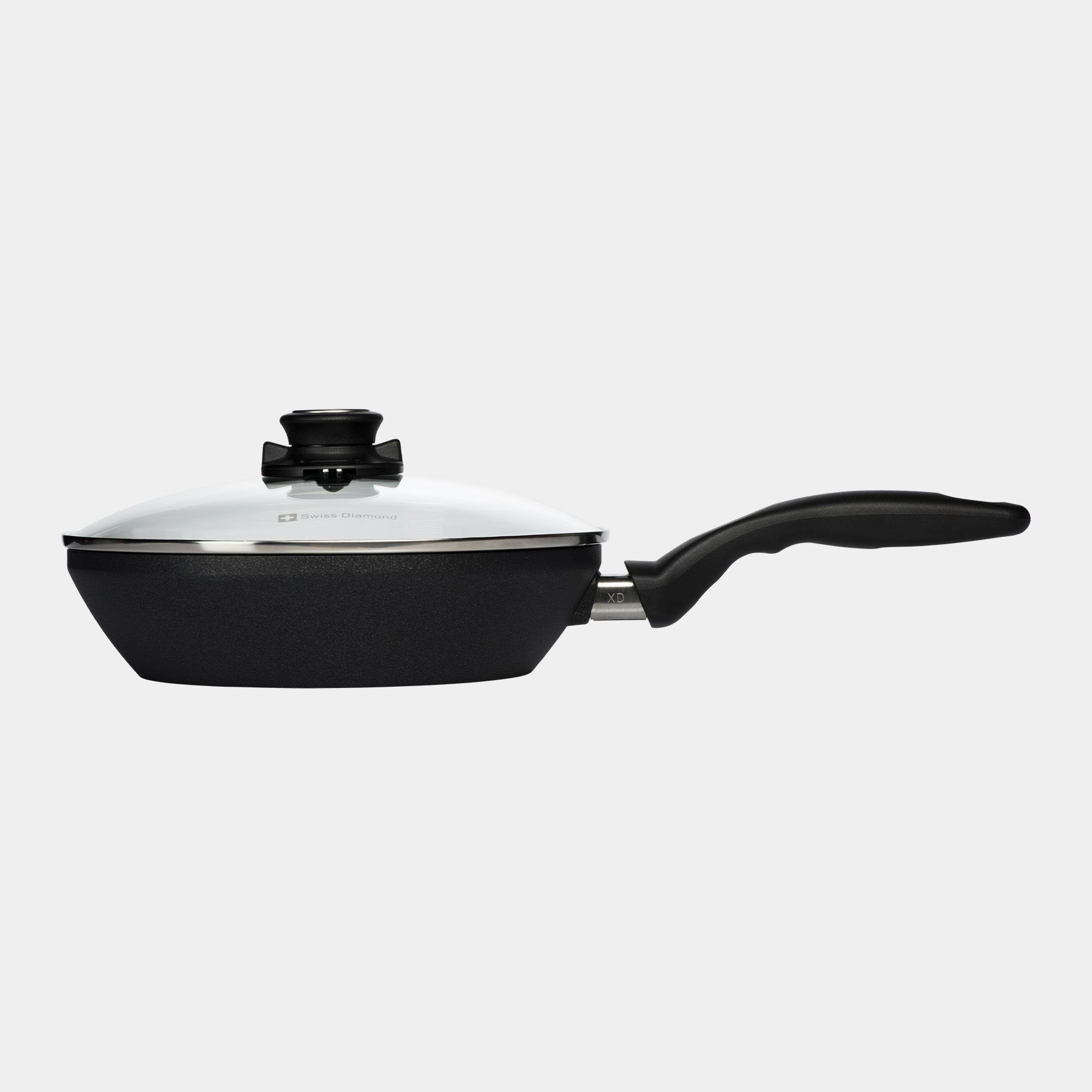 XD Nonstick 9.5" Stir-Fry Pan with Glass Lid - Side View