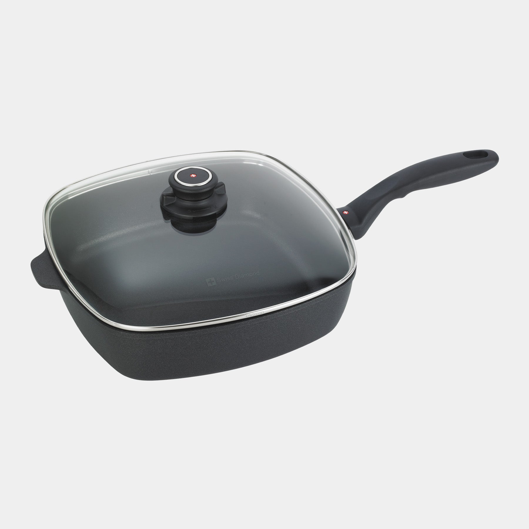 XD Nonstick 11" x 11" Square Saute Pan with Glass Lid - Induction Top View