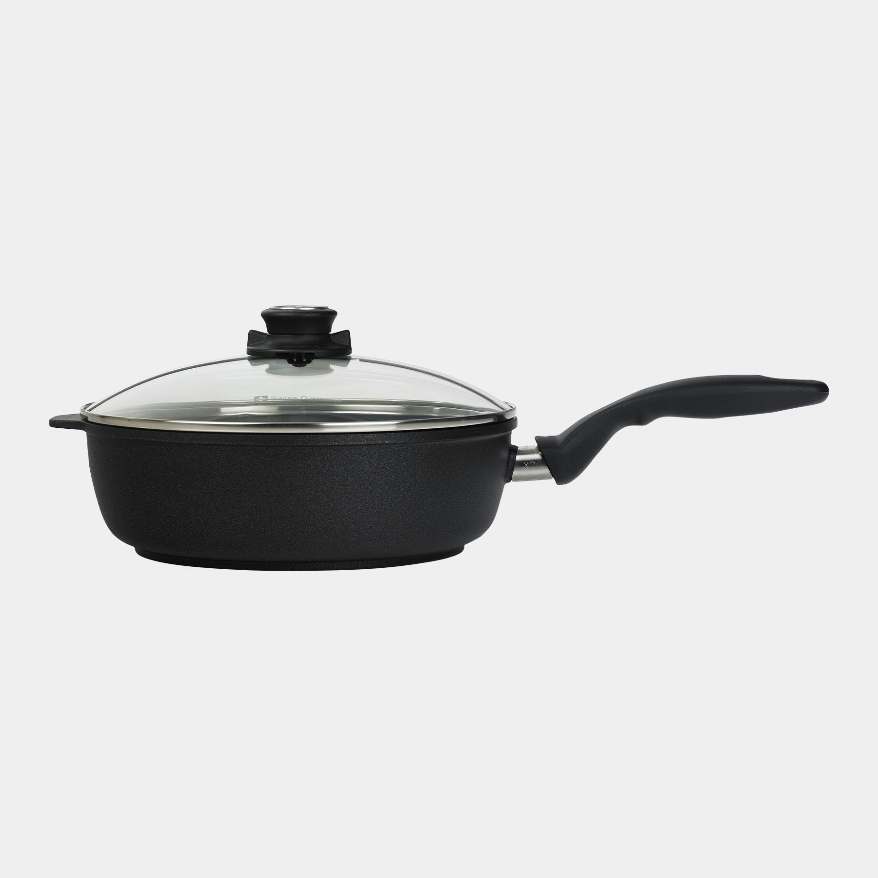 XD Nonstick 3.2 qt Saute Pan with Glass Lid Side View