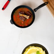 XD Nonstick 3.8 qt Saute Pan - Induction in use with stew in pan