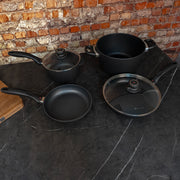 XD Nonstick 6-Piece Set - Newlywed Kitchen Kit top view on black marble counter top