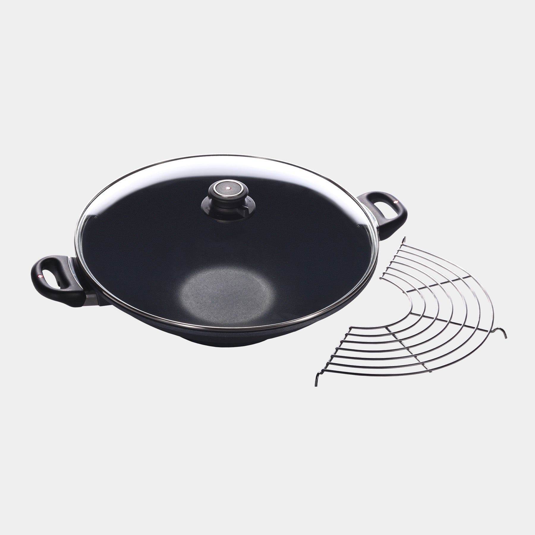 HD Nonstick 14" Wok with Glass Lid & Rack