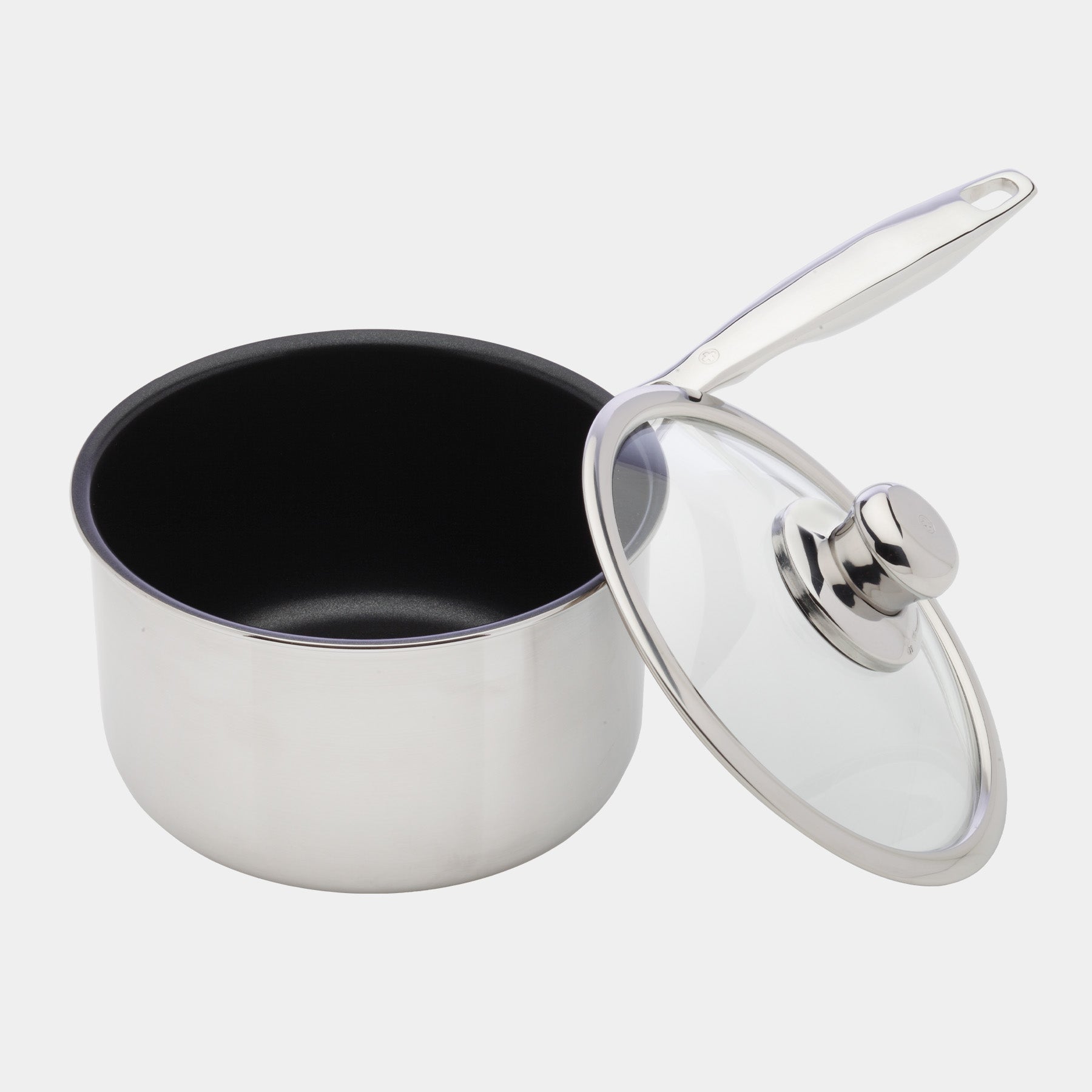Nonstick Clad 2.6 qt Saucepan with Glass Lid - Induction