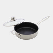 Nonstick Clad 3.1 qt Saute Pan with Glass Lid - Induction