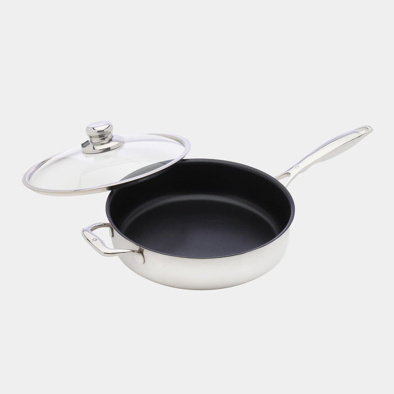 Nonstick Clad 4.2 qt Saute Pan with Glass Lid - Induction