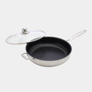 Nonstick Clad 5.3 qt Saute Pan with Glass Lid - Induction